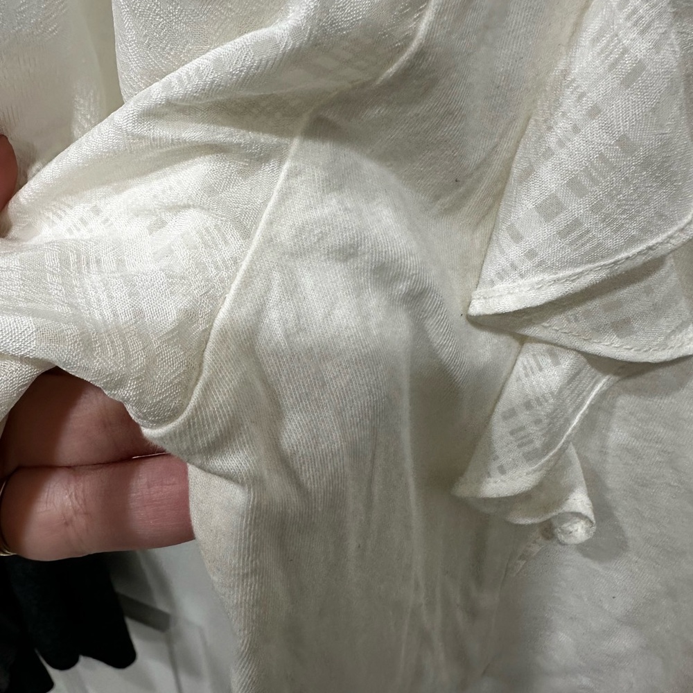 J. Crew Cream Ruffle Blouse - Picture 6 of 10